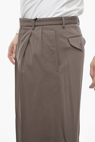 Pantaloni in Lana Regular Fit con Risvolto