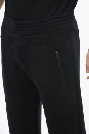 Neoprene Low-Rise Biker Skinny Fit Joggers