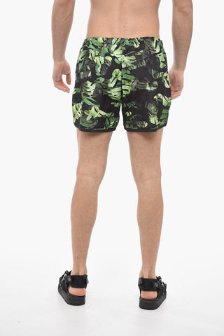 Plant-Motif Swim Shorts