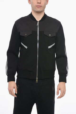 Neoprene Slim Fit HYBRID Bomber Jacket