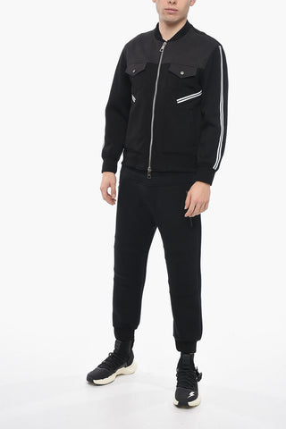 Neoprene Slim Fit HYBRID Bomber Jacket