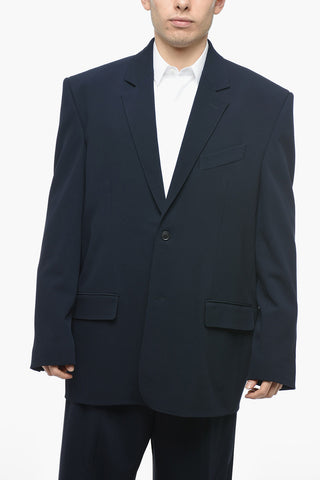 UNISEX GARDE-ROBE Wool Oversized Blazer with Padded Shoulders
