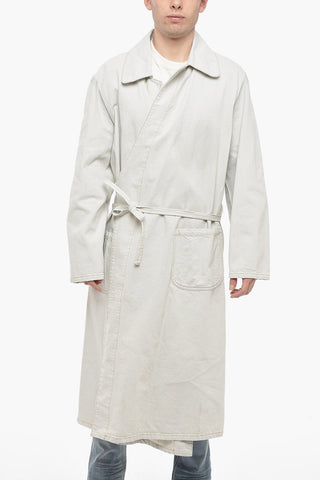 UNISEX MM1 Cappotto Trench in Denim con Cintura in Vita