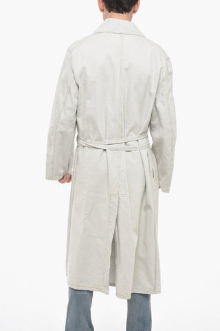 UNISEX MM1 Cappotto Trench in Denim con Cintura in Vita