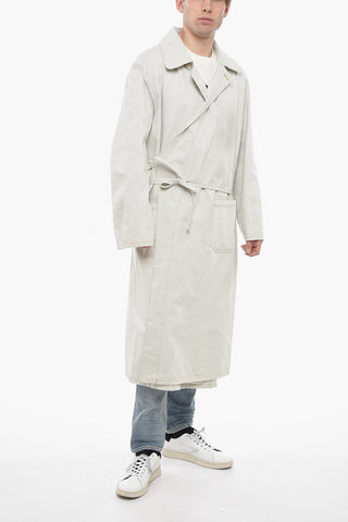 UNISEX MM1 Cappotto Trench in Denim con Cintura in Vita