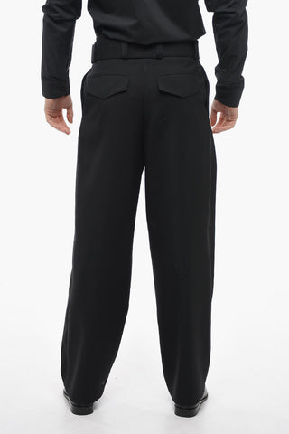Pantaloni in Lana a 2 Pinces con Cintura