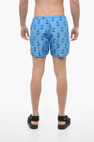 Costume da Bagno Boxer ALLOVER PALMTREES con Coulisse