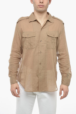 Camicia Semitrasparente con Doppio Taschino