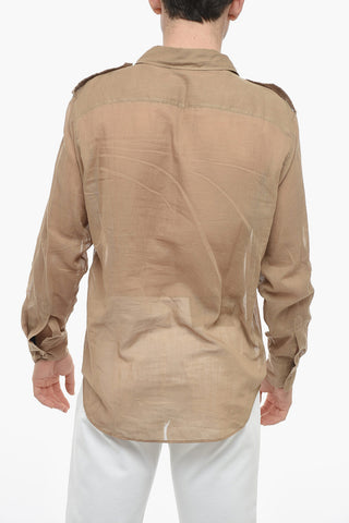 Camicia Semitrasparente con Doppio Taschino