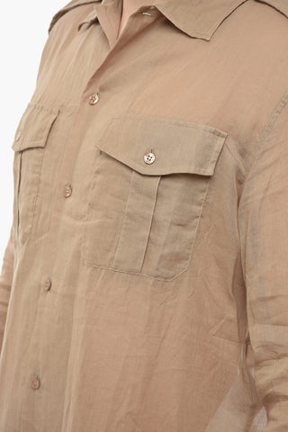Camicia Semitrasparente con Doppio Taschino