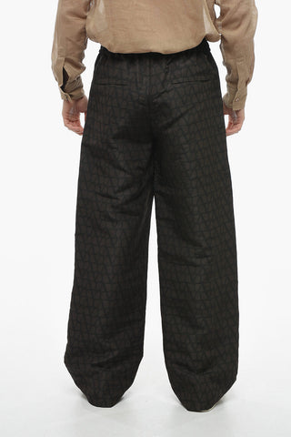 Silk Joggers with All-Over Logo Print
