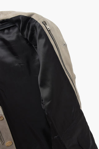 Giubbotto in Suede con Frange e Tasche a Toppa