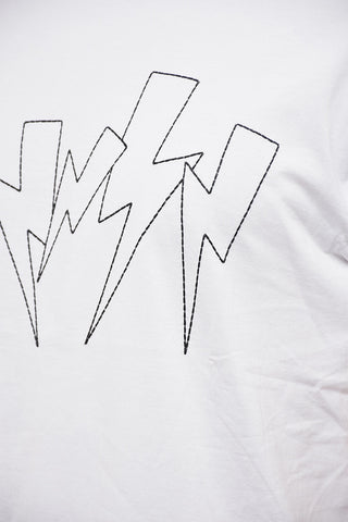 Slim Fit Crew-neck T-Shirt with Thunderbolts Embroidery