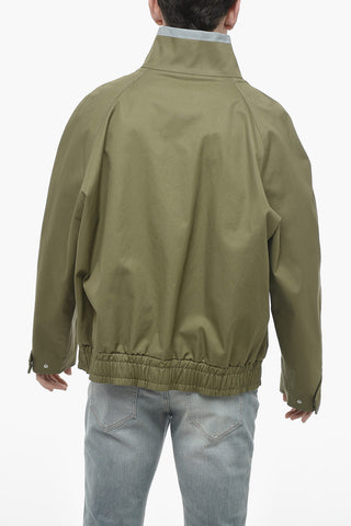 Turtleneck Bomber Jacket with Reflective Logo Print
