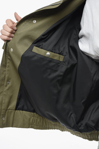 Turtleneck Bomber Jacket with Reflective Logo Print