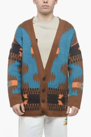 Jacquard ICON Brushed Wool Cardigan