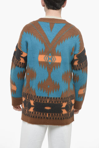 Jacquard ICON Brushed Wool Cardigan