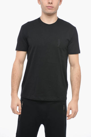 T-shirt Girocollo METAL THREAD THUNDERBOLT  Slim Fit in Cotone con Ricamo