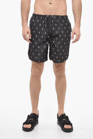 Printed MICROBOLTS Swim Shorts