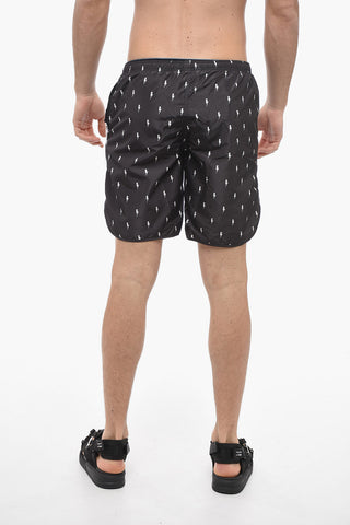 Printed MICROBOLTS Swim Shorts