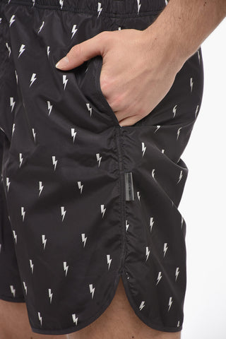 Printed MICROBOLTS Swim Shorts