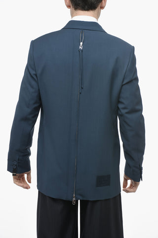 Blazer in Misto Lana Hopsack con Rever a Lancia