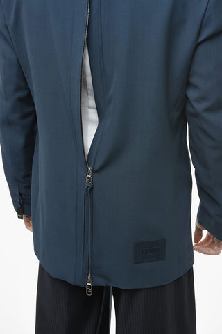 Blazer in Misto Lana Hopsack con Rever a Lancia
