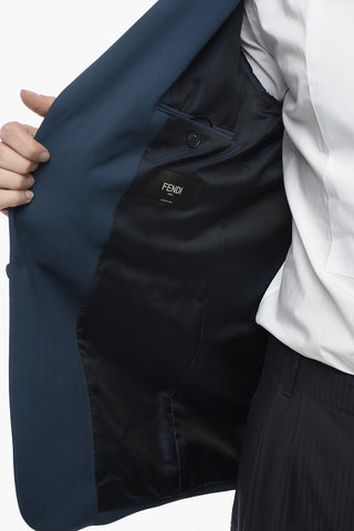 Blazer in Misto Lana Hopsack con Rever a Lancia