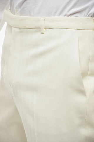Wool Tapered-fit Pants with Striped Pattern