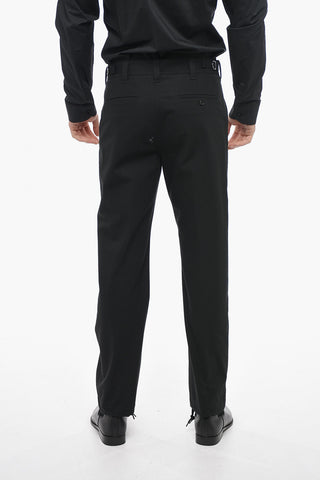 Cotton Pants with Martingales and Drawstringed Ankle