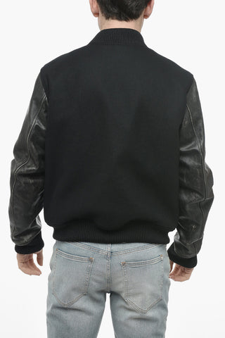 OW PATCH LEATH SLEEVE VARSITY BLACK ORAN