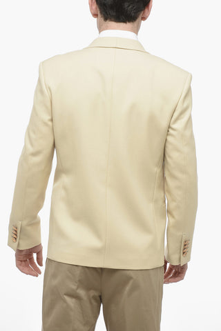 Blazer in Twill di Lana con Rever a Scialle