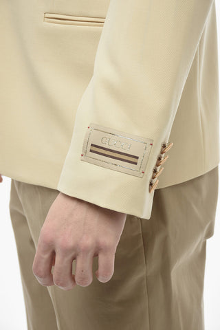 Blazer in Twill di Lana con Rever a Scialle