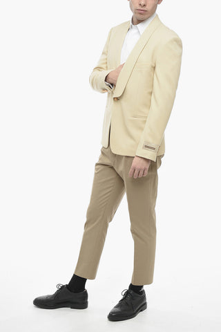 Twill Wool Blazer with Shawl Lapel