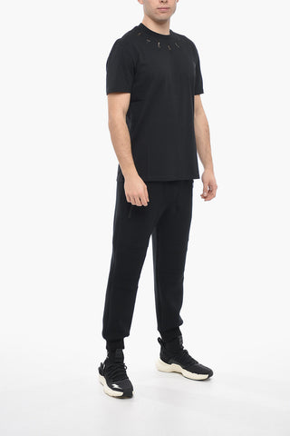 Crew Neck BRODERIE ANGLAISE Slim Fit T-Shirt