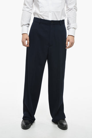 GARDE-ROBE Twill Wool Wide-leg Pants