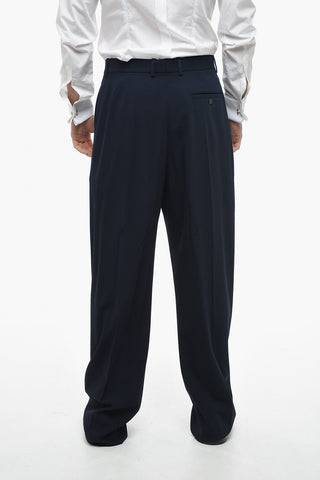 GARDE-ROBE Twill Wool Wide-leg Pants