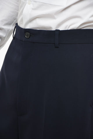 GARDE-ROBE Twill Wool Wide-leg Pants