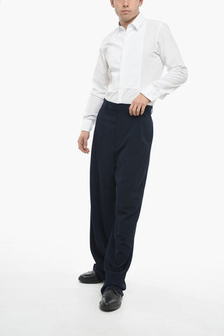 GARDE-ROBE Twill Wool Wide-leg Pants