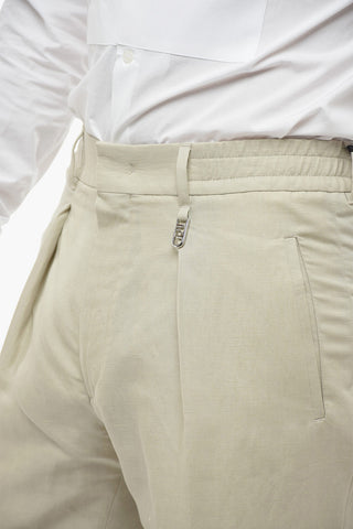 Flax Blend O LOCK Pants with Elastic Waistband