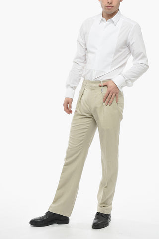 Flax Blend O LOCK Pants with Elastic Waistband