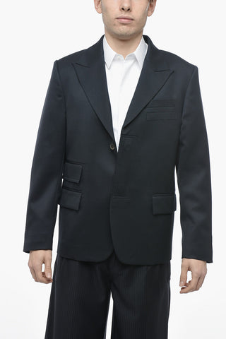 Wool SET-UP Blazer with Hidden Buttoning