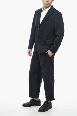 Wool SET-UP Blazer with Hidden Buttoning