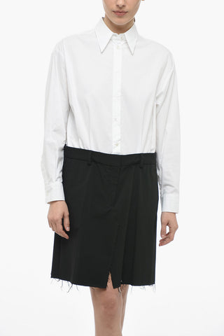 MM6 Cotton Shirt Dress with 2-Piece Design