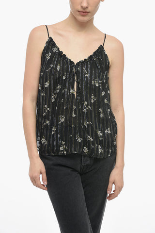 Floral Printed Silk Chiffon Top