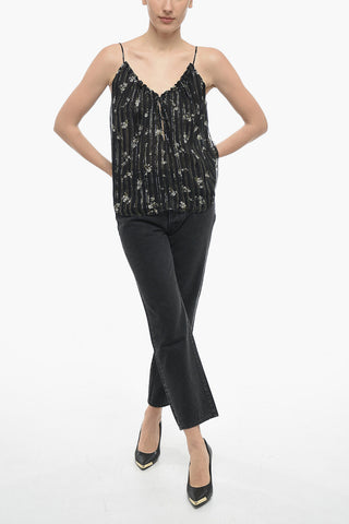 Floral Printed Silk Chiffon Top