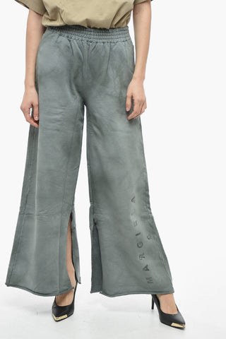 MM6 Brushed Cotton Palazzo Pants with Opened Bottom