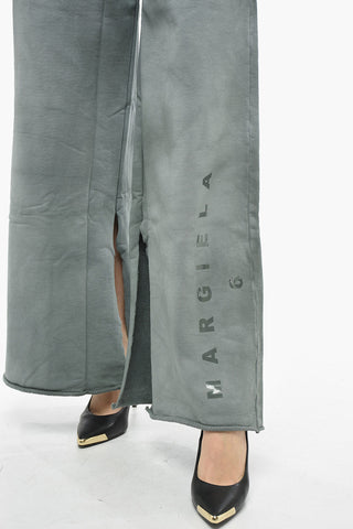 MM6 Brushed Cotton Palazzo Pants with Opened Bottom