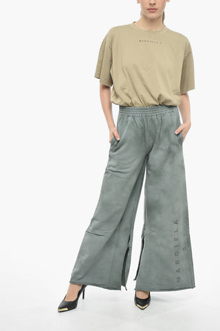 MM6 Brushed Cotton Palazzo Pants with Opened Bottom