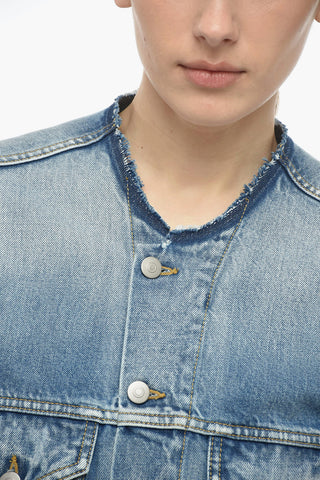 MM4 Denim UNISEX Jacket with Raw-cut Collar